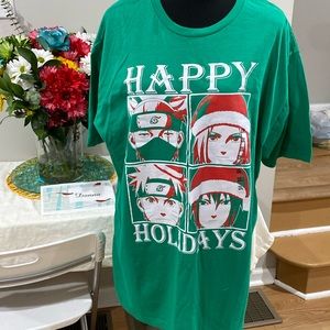 Naruto Christmas oversized Tee. Women may wear as a night shirt too